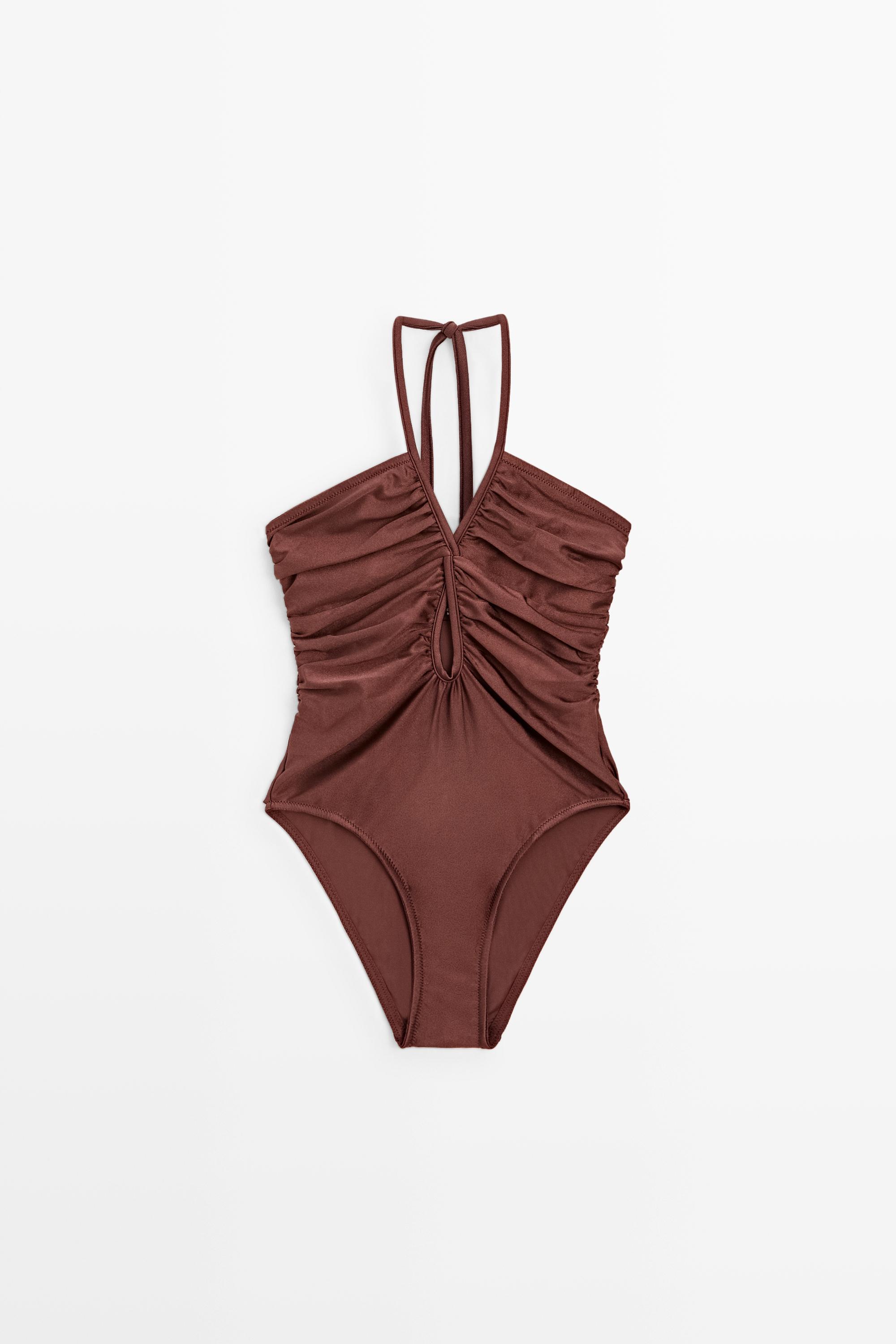 Maillot de bain encolure américaine brillant